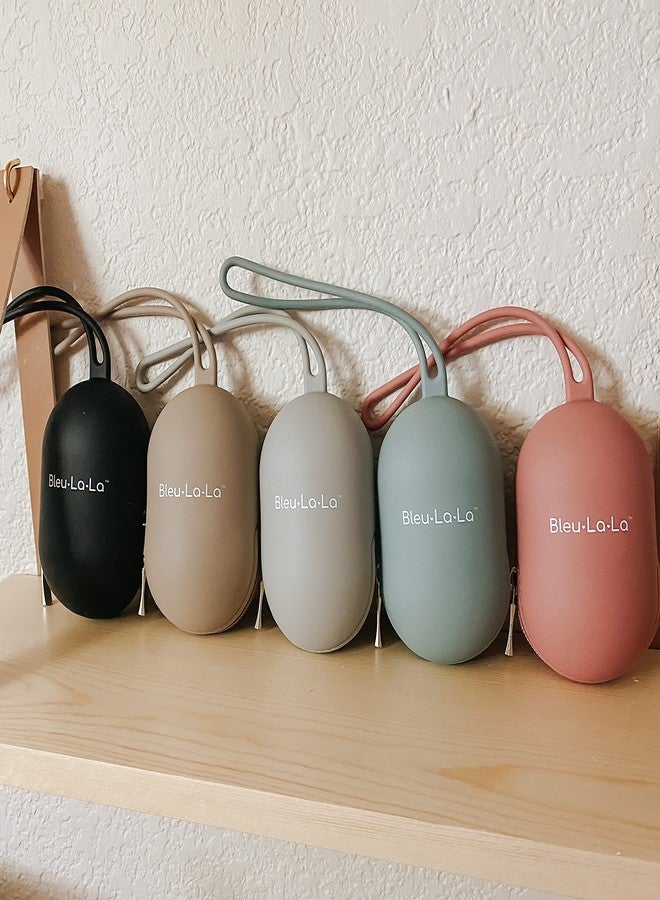 Bleu La La Pacifier Holder Case - Soft Silicone Pacifier, Clip, and Accessory Pouch with Zipper - Holder Bag Cover for Paci Soothies Clips Binky Baby Boys Girls (Taupe) - Image 3